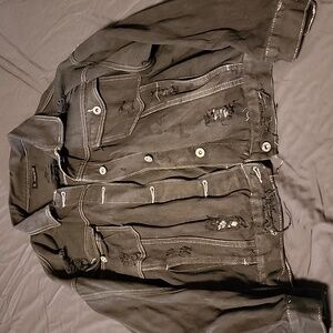 3xl Shein Distressed Gray Jean Jacket